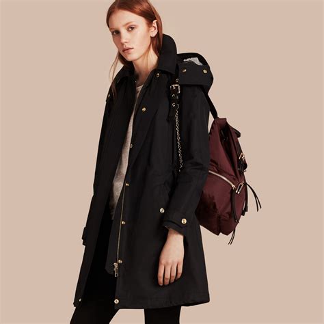 burberry parka with detachable hood and warmer|Detachable Warmer Cotton Parka in Black .